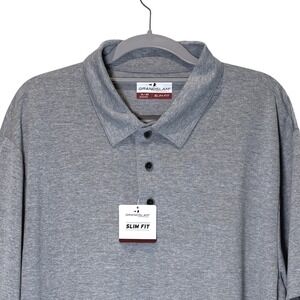 Grand Slam Performance Mens XL Slim Fit Polo Shirt Gray Heather Short Sleeve New